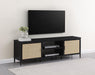 Amherst - 70" 2-Door Metal TV Stand Media Console - Black – TV Stands by Coaster Fine Furniture at Furniture Wholesale Plus , Nashville furniture store