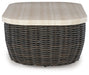 Kimora - Beige / Dark Brown - Rectangular Cocktail Table - Premium Coffee Tables from Signature Design by Ashley® - Just $628! Shop now at Furniture Wholesale Plus  We are the best furniture store in Nashville, Hendersonville, Goodlettsville, Madison, Antioch, Mount Juliet, Lebanon, Gallatin, Springfield, Murfreesboro, Franklin, Brentwood