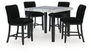 Mervannie - 5 Pc. - Counter Height Dining Table And 4 Barstools - Gray / Black – 5 Piece Dining Room Sets by Signature Design by Ashley® at Furniture Wholesale Plus , Nashville furniture store