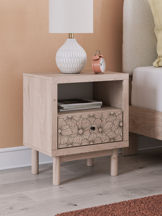 Arloster - One Drawer Night Stand - Tan – Nightstands w/ Charging Stations by Signature Design by Ashley® at Furniture Wholesale Plus , Nashville furniture store