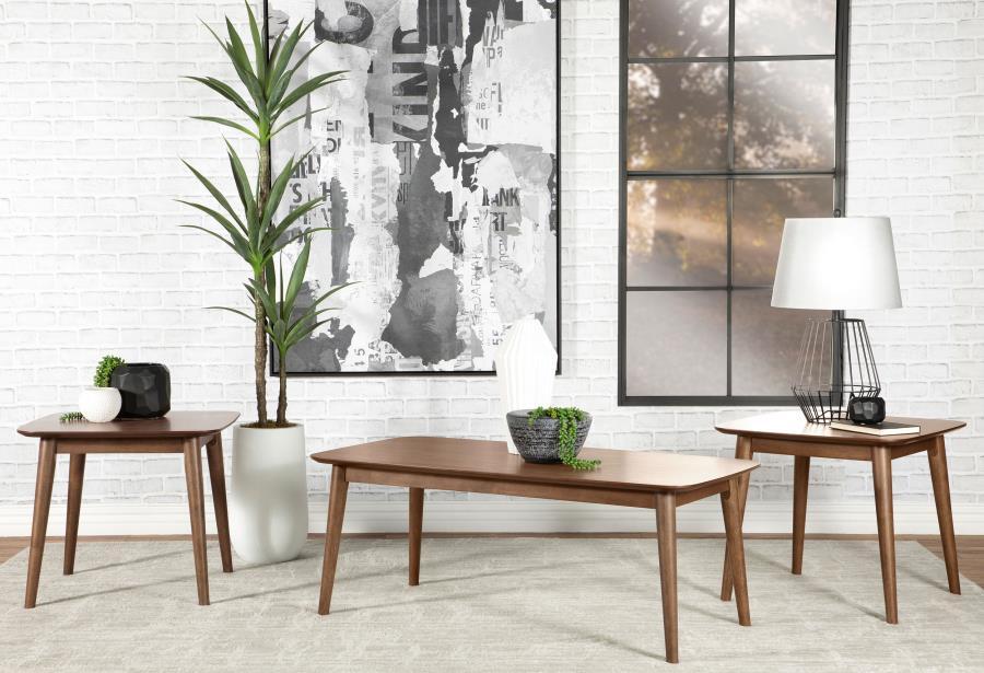 Radley - 3 Piece Rectangular Coffee Table Set - Natural Walnut – Table Sets by CoasterEssence at Furniture Wholesale Plus , Nashville furniture store