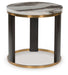 Jazmore - Round End Table - Brown / Brass Finish – End Tables by Signature Design by Ashley® at Furniture Wholesale Plus , Nashville furniture store