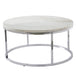 Echo - White Marble Top Round Cocktail Table - White – Cocktail Tables by Steve Silver Furniture at Furniture Wholesale Plus , Nashville furniture store
