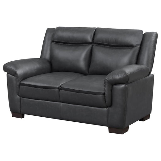 Arabella - Upholstered Padded Arm Loveseat - Gray - Premium Stationary Loveseats from CoasterEveryday - Just $619! Shop now at Furniture Wholesale Plus  We are the best furniture store in Nashville, Hendersonville, Goodlettsville, Madison, Antioch, Mount Juliet, Lebanon, Gallatin, Springfield, Murfreesboro, Franklin, Brentwood