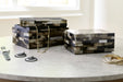 Ellford - Box Set (Set of 2) - Black / Brown / Cream – Baskets & Boxes by Signature Design by Ashley® at Furniture Wholesale Plus , Nashville furniture store