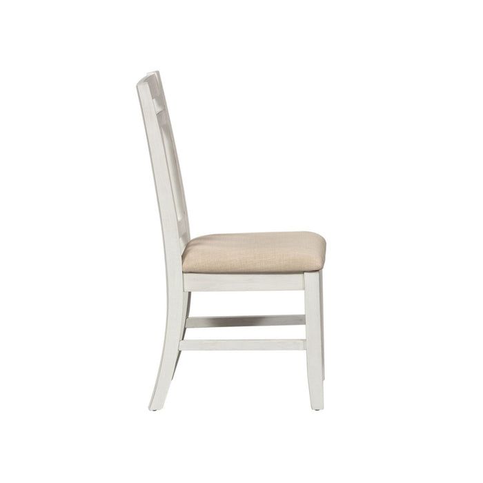 Summerville - Slat Back Side Chair - Soft White Wash / Wirebrushed Gray – Side Chairs by Liberty Furniture at Furniture Wholesale Plus , Nashville furniture store