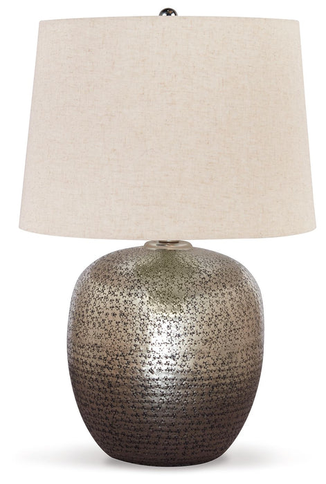 Magalie - Metal Table Lamp  - Antique Silver Finish – Table Lamps by Signature Design by Ashley® at Furniture Wholesale Plus , Nashville furniture store