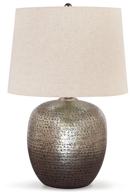 Magalie - Metal Table Lamp  - Antique Silver Finish – Table Lamps by Signature Design by Ashley® at Furniture Wholesale Plus , Nashville furniture store