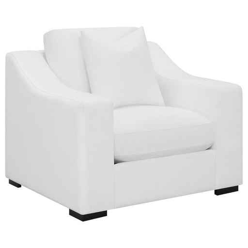 Ashlyn - Upholstered Sloped Arm Accent Chair - White - Premium Accent Chairs from CoasterElevations - Just $819! Shop now at Furniture Wholesale Plus  We are the best furniture store in Nashville, Hendersonville, Goodlettsville, Madison, Antioch, Mount Juliet, Lebanon, Gallatin, Springfield, Murfreesboro, Franklin, Brentwood