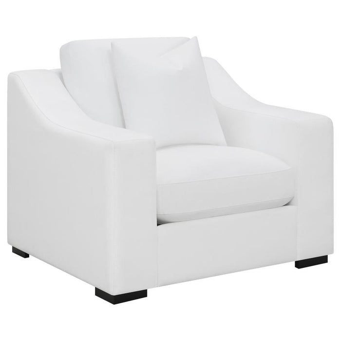 Ashlyn - Upholstered Sloped Arm Accent Chair - White - Premium Accent Chairs from CoasterElevations - Just $819! Shop now at Furniture Wholesale Plus  We are the best furniture store in Nashville, Hendersonville, Goodlettsville, Madison, Antioch, Mount Juliet, Lebanon, Gallatin, Springfield, Murfreesboro, Franklin, Brentwood