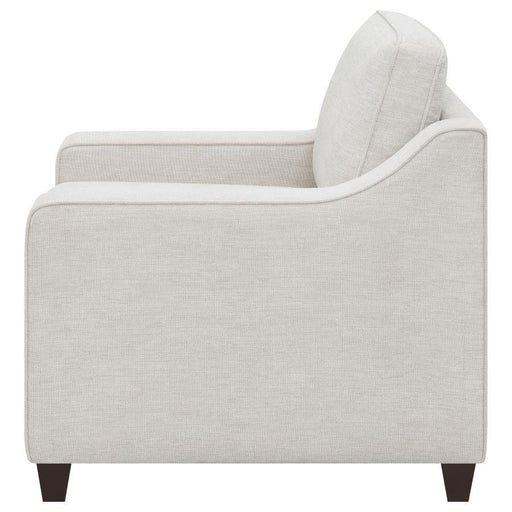Christine - Upholstered Sloped Arm Accent Chair - Beige - Premium Accent Chairs from CoasterElevations - Just $659! Shop now at Furniture Wholesale Plus  We are the best furniture store in Nashville, Hendersonville, Goodlettsville, Madison, Antioch, Mount Juliet, Lebanon, Gallatin, Springfield, Murfreesboro, Franklin, Brentwood