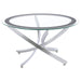 Brooke - Round Glass Top Coffee Table Metal Base – Coffee Tables by CoasterEssence at Furniture Wholesale Plus , Nashville furniture store