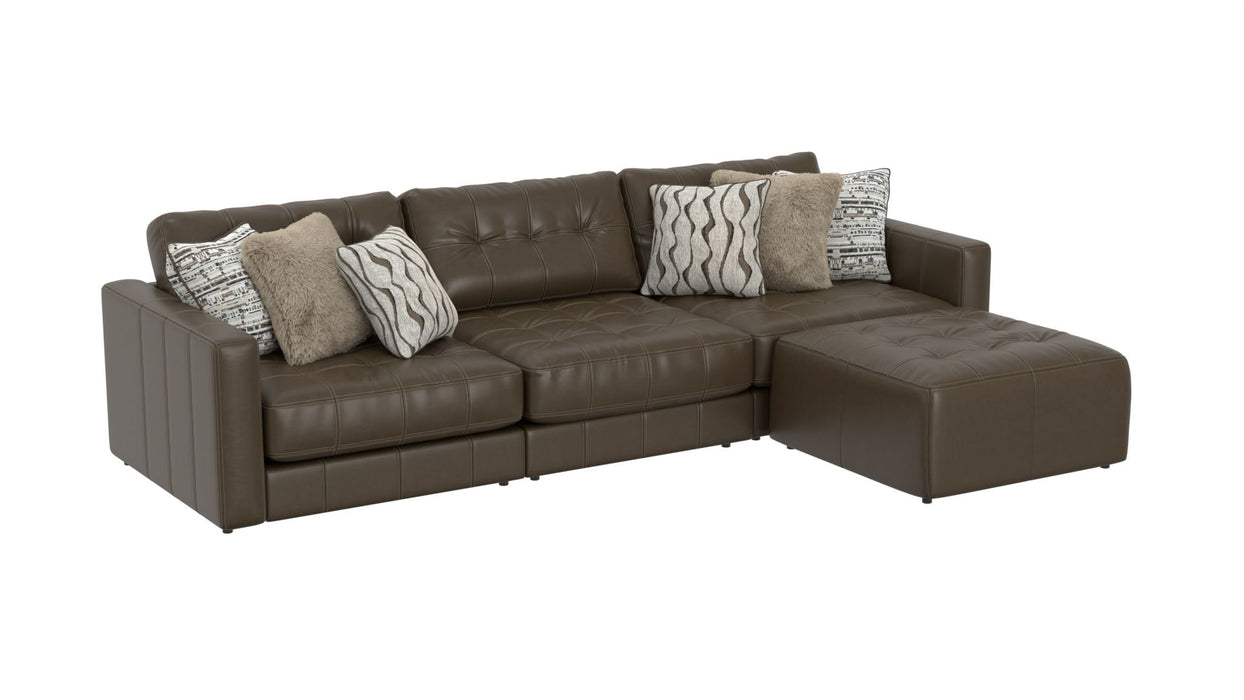 Siena - 4 Piece Modular Sectional With Cuddler Seat Cushions And Included Accent Pillows - Chocolate – Stationary Sectionals by Jackson at Furniture Wholesale Plus , Nashville furniture store