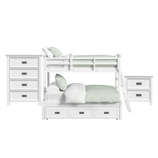 Hampton Kids - Bunk With Ladder And Trundle Bedroom Set – 3 Piece Bedroom Sets by Elements International at Furniture Wholesale Plus , Nashville furniture store