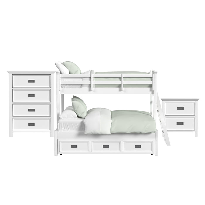 Hampton Kids - Bunk With Ladder And Trundle Bedroom Set – 3 Piece Bedroom Sets by Elements International at Furniture Wholesale Plus , Nashville furniture store