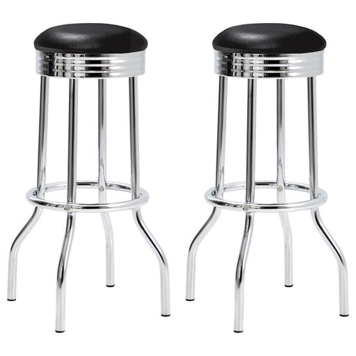 Retro - Upholstered Metal Swivel Bar Stool (Set of 2) - Premium Stool Sets from CoasterEveryday - Just $199! Shop now at Furniture Wholesale Plus  We are the best furniture store in Nashville, Hendersonville, Goodlettsville, Madison, Antioch, Mount Juliet, Lebanon, Gallatin, Springfield, Murfreesboro, Franklin, Brentwood