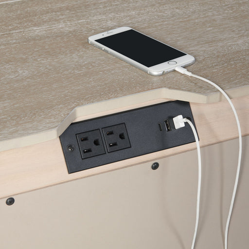 Arcadia - 2-Drawer Nightstand With USB - Gray – Nightstands w/ Charging Stations by Elements International at Furniture Wholesale Plus , Nashville furniture store