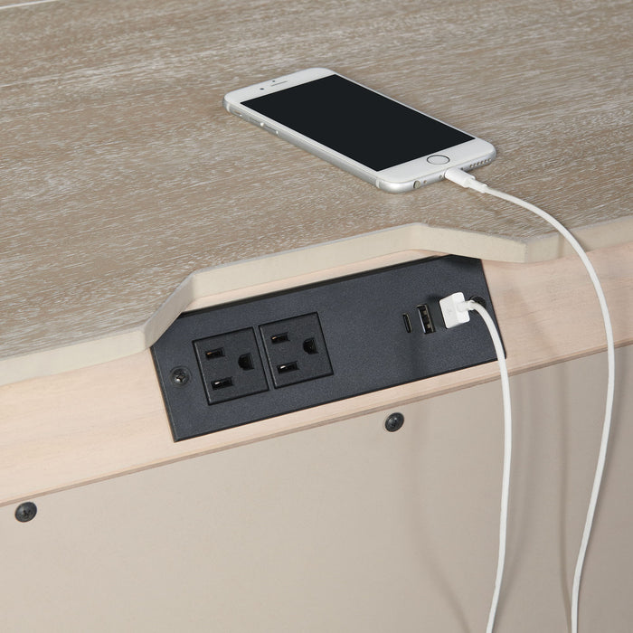 Arcadia - 2-Drawer Nightstand With USB - Gray – Nightstands w/ Charging Stations by Elements International at Furniture Wholesale Plus , Nashville furniture store