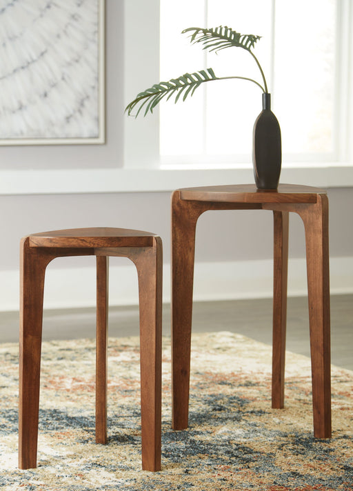 Brynnleigh - Accent Table Set (Set of 2) - Medium Brown – Table Sets by Signature Design by Ashley® at Furniture Wholesale Plus , Nashville furniture store