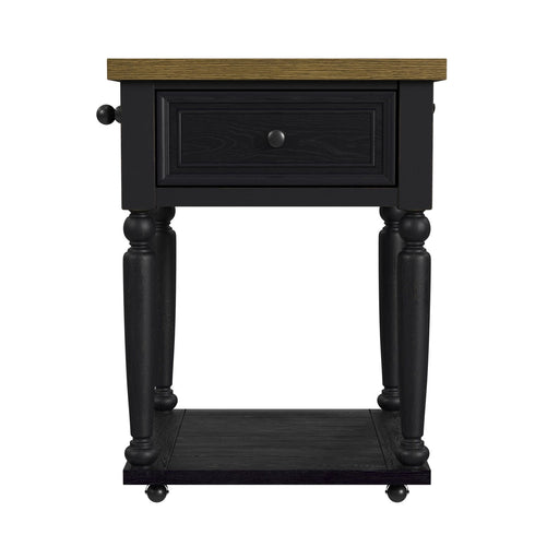 Heritage - Chopping Block Island With Casters - Oak Brown And Black – Islands by Elements International at Furniture Wholesale Plus , Nashville furniture store