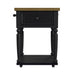 Heritage - Chopping Block Island With Casters - Oak Brown And Black – Islands by Elements International at Furniture Wholesale Plus , Nashville furniture store