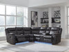 Sultan Meadow - 2-Piece Reclining Sectional - Carbon – Reclining Sectionals by Signature Design by Ashley® at Furniture Wholesale Plus , Nashville furniture store