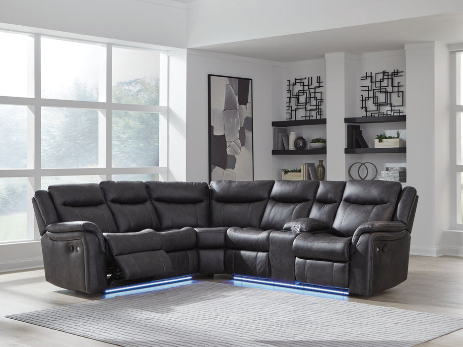 Sultan Meadow - 2-Piece Reclining Sectional - Carbon – Reclining Sectionals by Signature Design by Ashley® at Furniture Wholesale Plus , Nashville furniture store