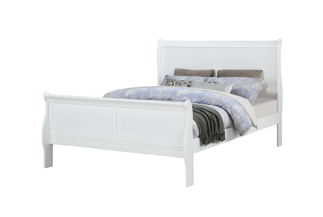 Louis Philip - California King Bed - White – Sleigh Beds by Crown Mark at Furniture Wholesale Plus , Nashville furniture store