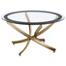 Brooke - Round Glass Top Coffee Table Metal Base – Coffee Tables by CoasterEssence at Furniture Wholesale Plus , Nashville furniture store