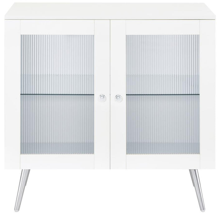 Nieta - 2 Door Engineered Wood Accent Cabinet - White High Gloss – Accent Cabinets by Coaster Fine Furniture at Furniture Wholesale Plus , Nashville furniture store