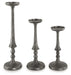 Eravell - Candle Holder Set (Set of 3) - Pewter Finish – Candles & Holders by Signature Design by Ashley® at Furniture Wholesale Plus , Nashville furniture store