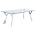 Alaia - Rectangular Glass Top Dining Table - Chrome – Dining Tables by Coaster Fine Furniture at Furniture Wholesale Plus , Nashville furniture store