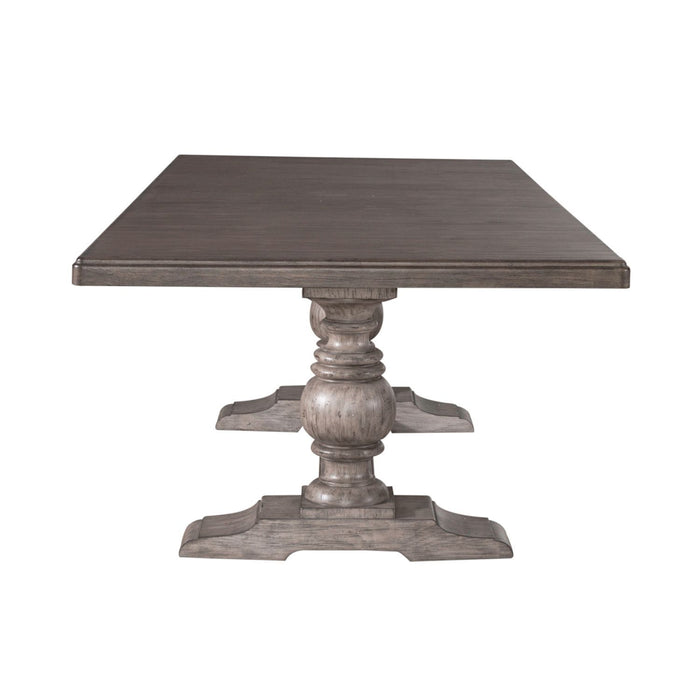 River Place - Trestle Table - Riverstone Gray & Tobacco – Dining Tables by Liberty Furniture at Furniture Wholesale Plus , Nashville furniture store