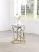 Elise - Round Mirror Top Stainless Steel End Table - Gold – End Tables by CoasterEveryday at Furniture Wholesale Plus , Nashville furniture store