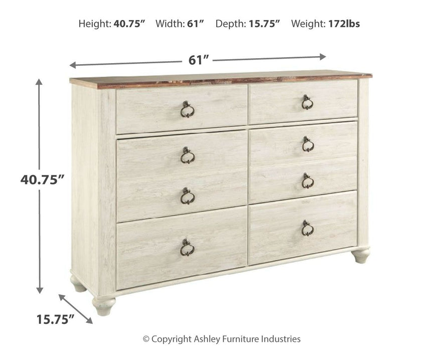 Willowton - Dresser, Mirror – Dressers by Signature Design by Ashley® at Furniture Wholesale Plus , Nashville furniture store