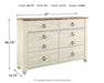 Willowton - Dresser, Mirror – Dressers by Signature Design by Ashley® at Furniture Wholesale Plus , Nashville furniture store