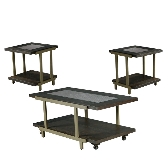 Terrell - 3 Piece Table Set - Brown – Table Sets by Steve Silver Furniture at Furniture Wholesale Plus , Nashville furniture store