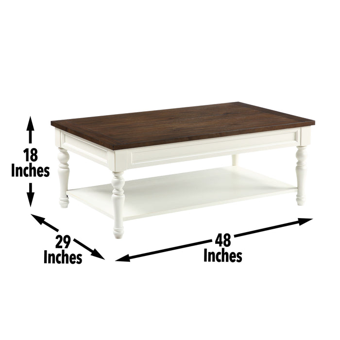 Joanna - Coffee Table - White – Coffee Tables by Steve Silver Furniture at Furniture Wholesale Plus , Nashville furniture store