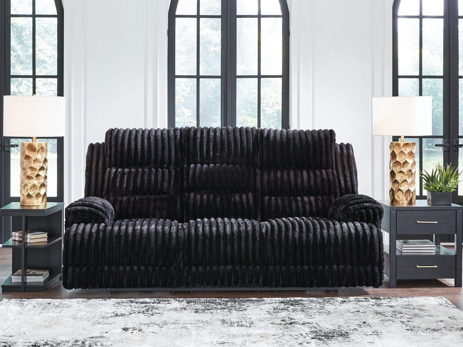 Rhine Falls - Reclining Power Sofa With Drop Down Table - Onyx – Reclining Sofas by Signature Design by Ashley® at Furniture Wholesale Plus , Nashville furniture store