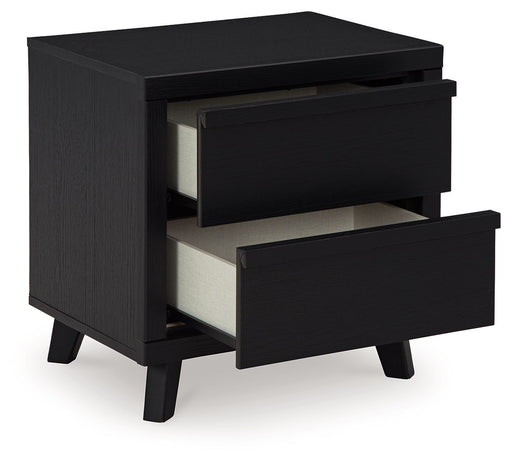 Danziar - Black - Two Drawer Night Stand - Premium Nightstands w/ Charging Stations from Signature Design by Ashley® - Just $248! Shop now at Furniture Wholesale Plus  We are the best furniture store in Nashville, Hendersonville, Goodlettsville, Madison, Antioch, Mount Juliet, Lebanon, Gallatin, Springfield, Murfreesboro, Franklin, Brentwood