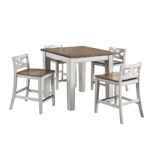 Lindale - 5 Piece Counter Dining Set - White – 5 Piece Dining Room Sets by Steve Silver Furniture at Furniture Wholesale Plus , Nashville furniture store