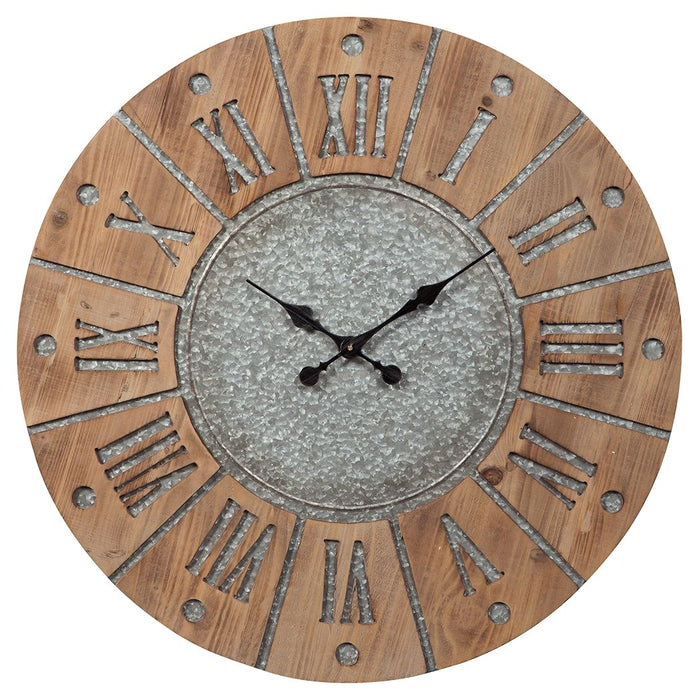 Payson - Wall Clock - Antique Gray / Natural – Wall Clocks by Signature Design by Ashley® at Furniture Wholesale Plus , Nashville furniture store