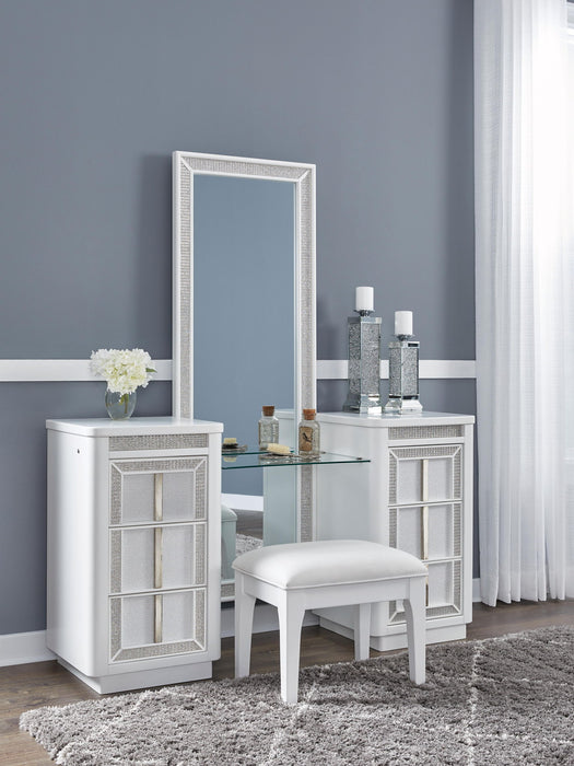 Chalanna - Vanity With Mirror - White – Vanity Sets by Signature Design by Ashley® at Furniture Wholesale Plus , Nashville furniture store