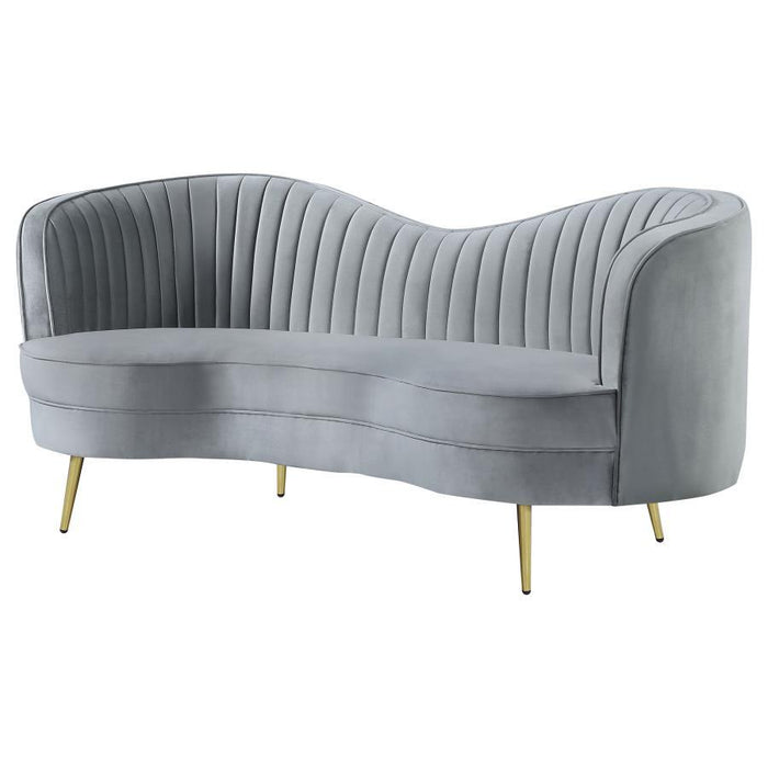 Sophia - Upholstered Channel Tufted Loveseat – Stationary Loveseats by CoasterEssence at Furniture Wholesale Plus , Nashville furniture store