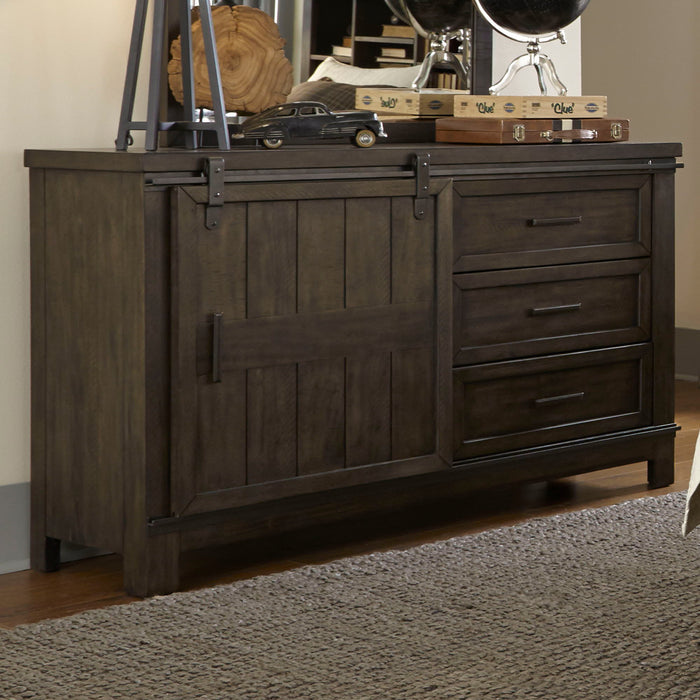 Thornwood Hills - Barn Door Dresser - Rock Beaten Brown – Dressers by Liberty Furniture at Furniture Wholesale Plus , Nashville furniture store
