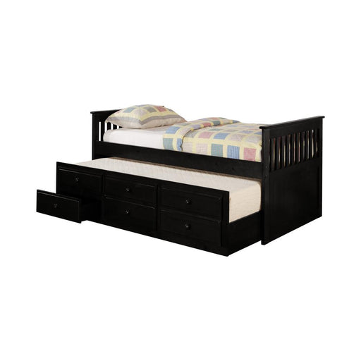 Rochford Twin Captain's Daybed with Storage Trundle Black - Premium Daybed from Coaster Z2 Standard - Just $658! Shop now at Furniture Wholesale Plus  We are the best furniture store in Nashville, Hendersonville, Goodlettsville, Madison, Antioch, Mount Juliet, Lebanon, Gallatin, Springfield, Murfreesboro, Franklin, Brentwood