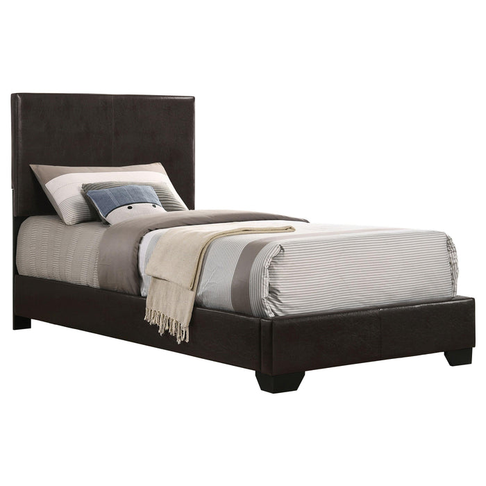 Conner Twin Upholstered Panel Bed Dark Brown - Premium Bed from Coaster Z2 Standard - Just $210! Shop now at Furniture Wholesale Plus  We are the best furniture store in Nashville, Hendersonville, Goodlettsville, Madison, Antioch, Mount Juliet, Lebanon, Gallatin, Springfield, Murfreesboro, Franklin, Brentwood