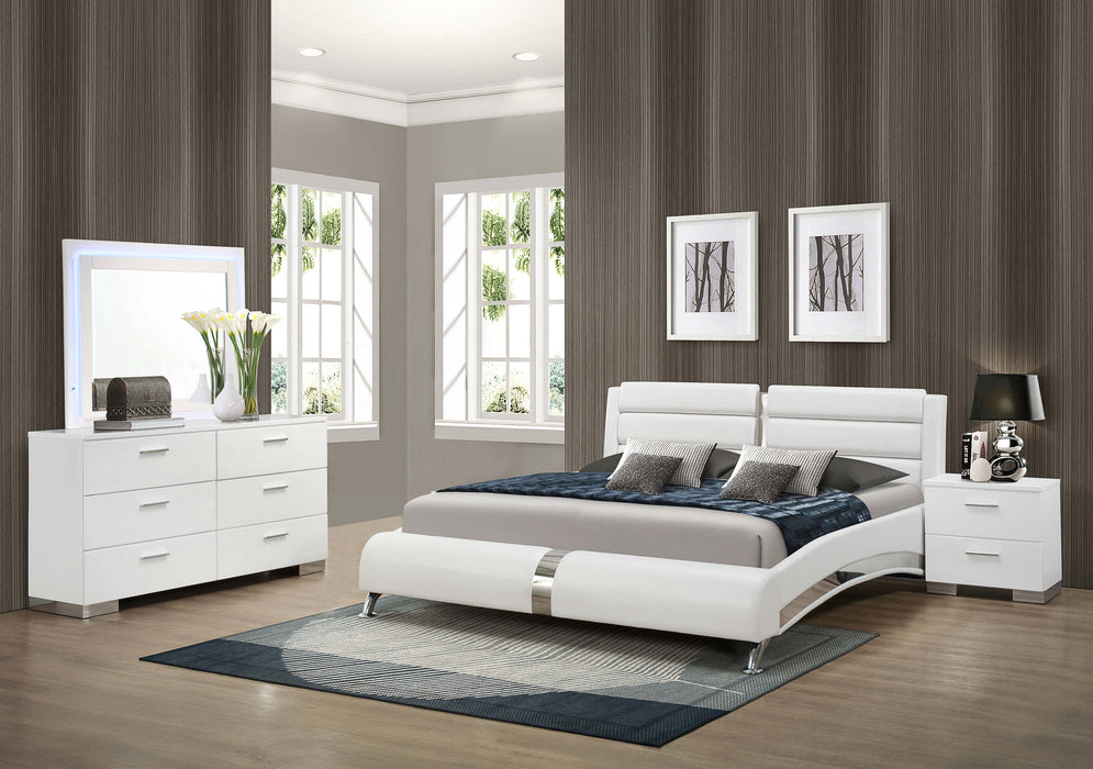 Jeremaine Bedroom Set with LED Mirror Glossy White - Premium Bedroom Set from Coaster Z2 Standard - Just $1950! Shop now at Furniture Wholesale Plus  We are the best furniture store in Nashville, Hendersonville, Goodlettsville, Madison, Antioch, Mount Juliet, Lebanon, Gallatin, Springfield, Murfreesboro, Franklin, Brentwood