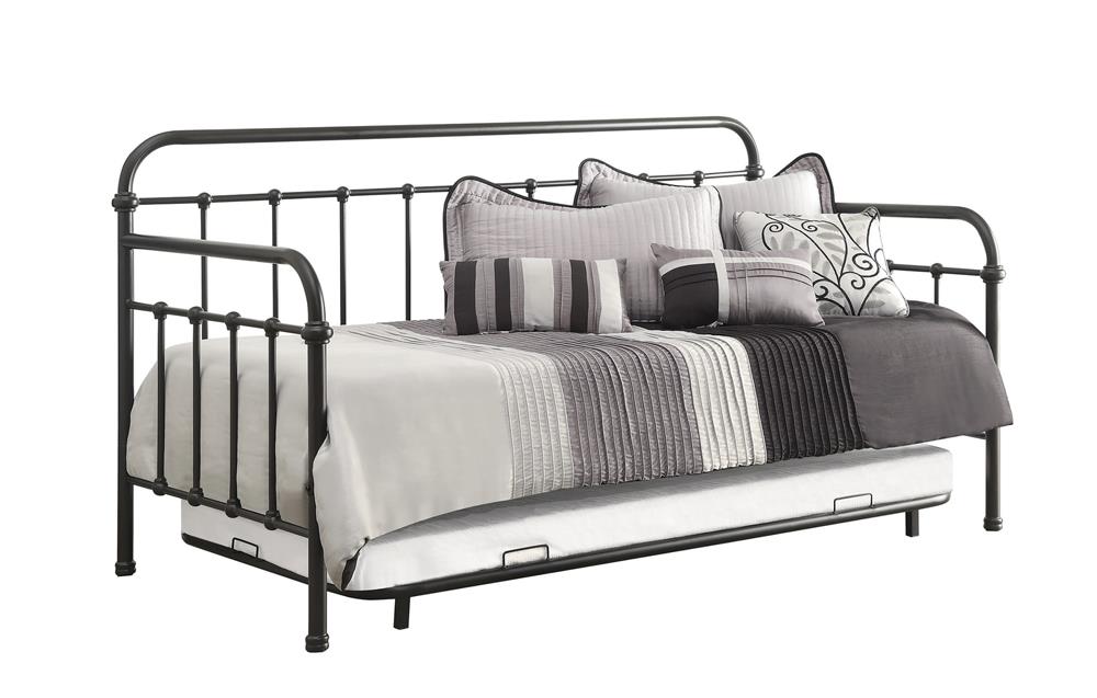 Livingston Daybed with Trundle Dark Bronze - Premium Daybed from Coaster Z2 Standard - Just $478! Shop now at Furniture Wholesale Plus  We are the best furniture store in Nashville, Hendersonville, Goodlettsville, Madison, Antioch, Mount Juliet, Lebanon, Gallatin, Springfield, Murfreesboro, Franklin, Brentwood