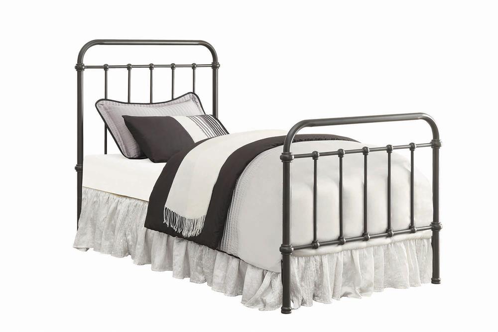 Livingston Twin Panel Metal Bed Dark Bronze - Premium Bed from Coaster Z2 Standard - Just $310! Shop now at Furniture Wholesale Plus  We are the best furniture store in Nashville, Hendersonville, Goodlettsville, Madison, Antioch, Mount Juliet, Lebanon, Gallatin, Springfield, Murfreesboro, Franklin, Brentwood